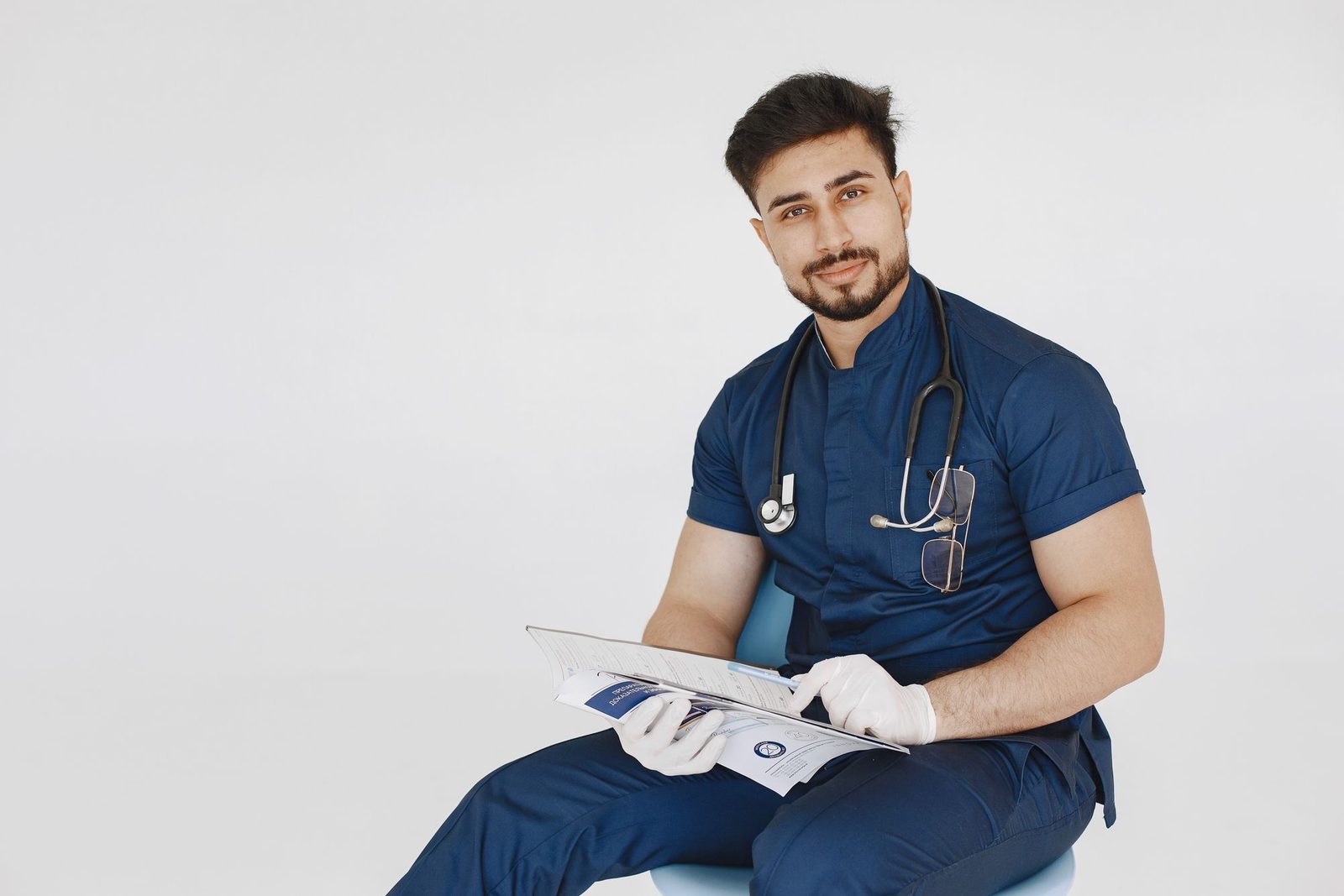 Doctor going through a report with a patient